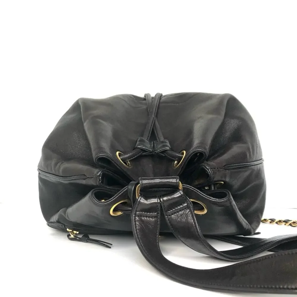 Chanel Gabrielle Lambskin CC Drawstring Dark Brown Backpack Bag - Picture 6 of 10